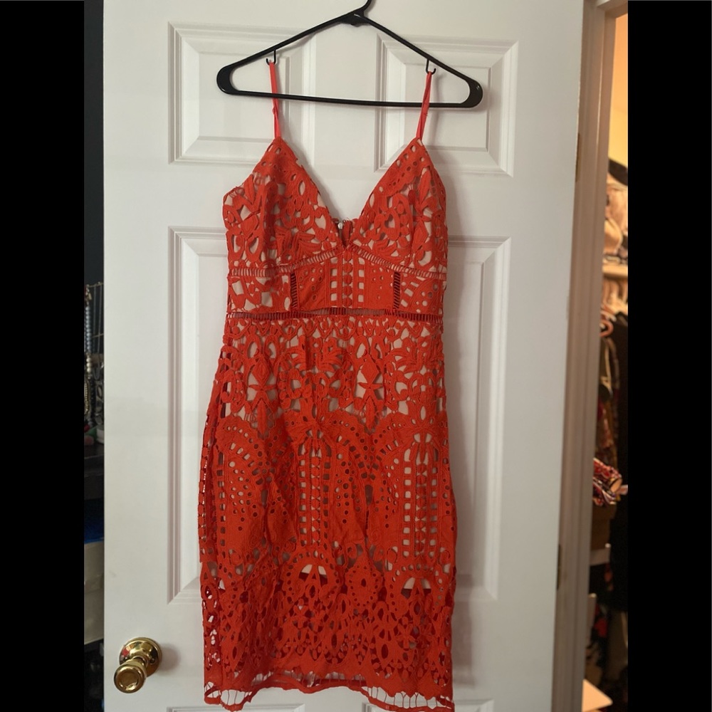 Coral midi dress